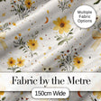 Yellow Wildflower Botanical with Moon and Stars Seamless Pattern Digital Print Fabric by the Metre UK Sewing Quilting Textile