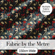 Vintage Woodpecker Birds with Floral Garden Seamless Pattern Digital Print Fabric by the Metre UK Sewing Quilting Textile