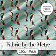 Minimal Red and Black Woodpecker Birds on Branch Seamless Pattern Digital Print Fabric by the Metre UK Sewing Quilting Textile