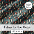 Vintage Style Woodpecker Birds with Blossoms and Berries Seamless Pattern Digital Print Fabric by the Metre UK Sewing Quilting Textile