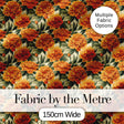 Orange Marigold Flower Garden Seamless Pattern Digital Print Fabric by the Metre UK Sewing Quilting Textile