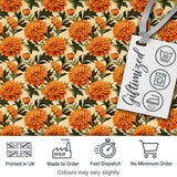 Orange Marigold Floral Garden Seamless Pattern Digital Print Fabric by the Metre UK Sewing Quilting Textile