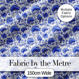 Elegant Blue Vintage Floral Vine Seamless Pattern Digital Print Fabric by the Metre UK Sewing Quilting Textile