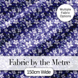 Purple Blossom Floral Garden Seamless Pattern Digital Print Fabric by the Metre UK Sewing Quilting Textile