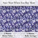 Purple Blossom Floral Garden Seamless Pattern Digital Print Fabric by the Metre UK Sewing Quilting Textile
