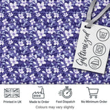 Purple Blossom Floral Garden Seamless Pattern Digital Print Fabric by the Metre UK Sewing Quilting Textile