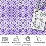 Purple Ornamental Tile Floral Seamless Pattern Digital Print Fabric by the Metre UK Sewing Quilting Textile