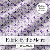 Delicate Purple Floral Vine Ditsy Seamless Pattern Digital Print Fabric by the Metre UK Sewing Quilting Textile