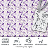 Delicate Purple Floral Vine Ditsy Seamless Pattern Digital Print Fabric by the Metre UK Sewing Quilting Textile