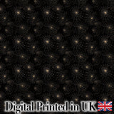 Elegant Gold Spider Web on Black Halloween Seamless Pattern Digital Print Fabric by the Metre UK Sewing Quilting Textile