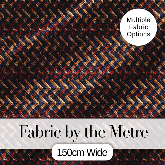 Woven Zigzag Chevron Textile Texture Seamless Pattern Digital Print Fabric by the Metre UK Sewing Quilting Textile