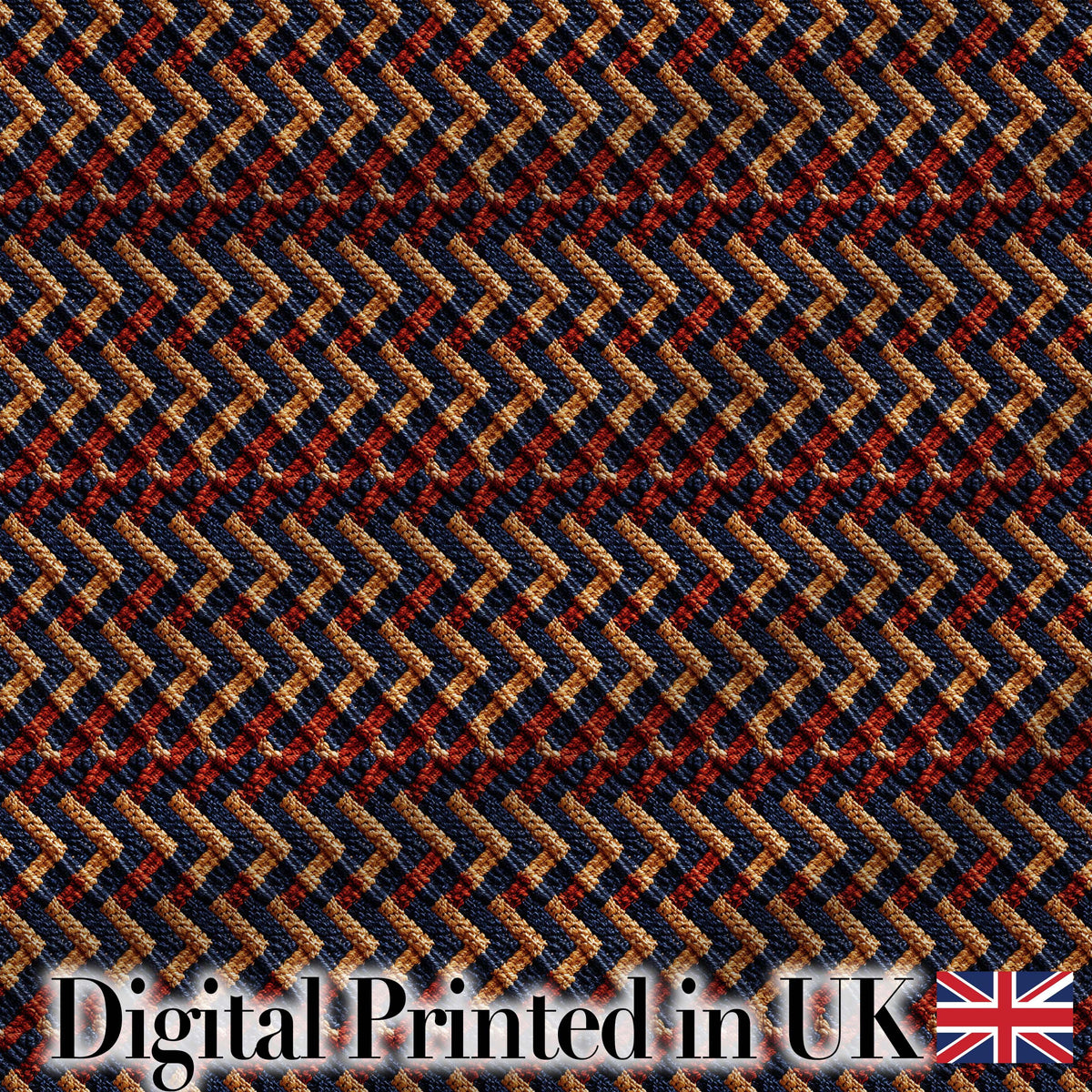 Woven Zigzag Chevron Textile Texture Seamless Pattern Digital Print Fabric by the Metre UK Sewing Quilting Textile