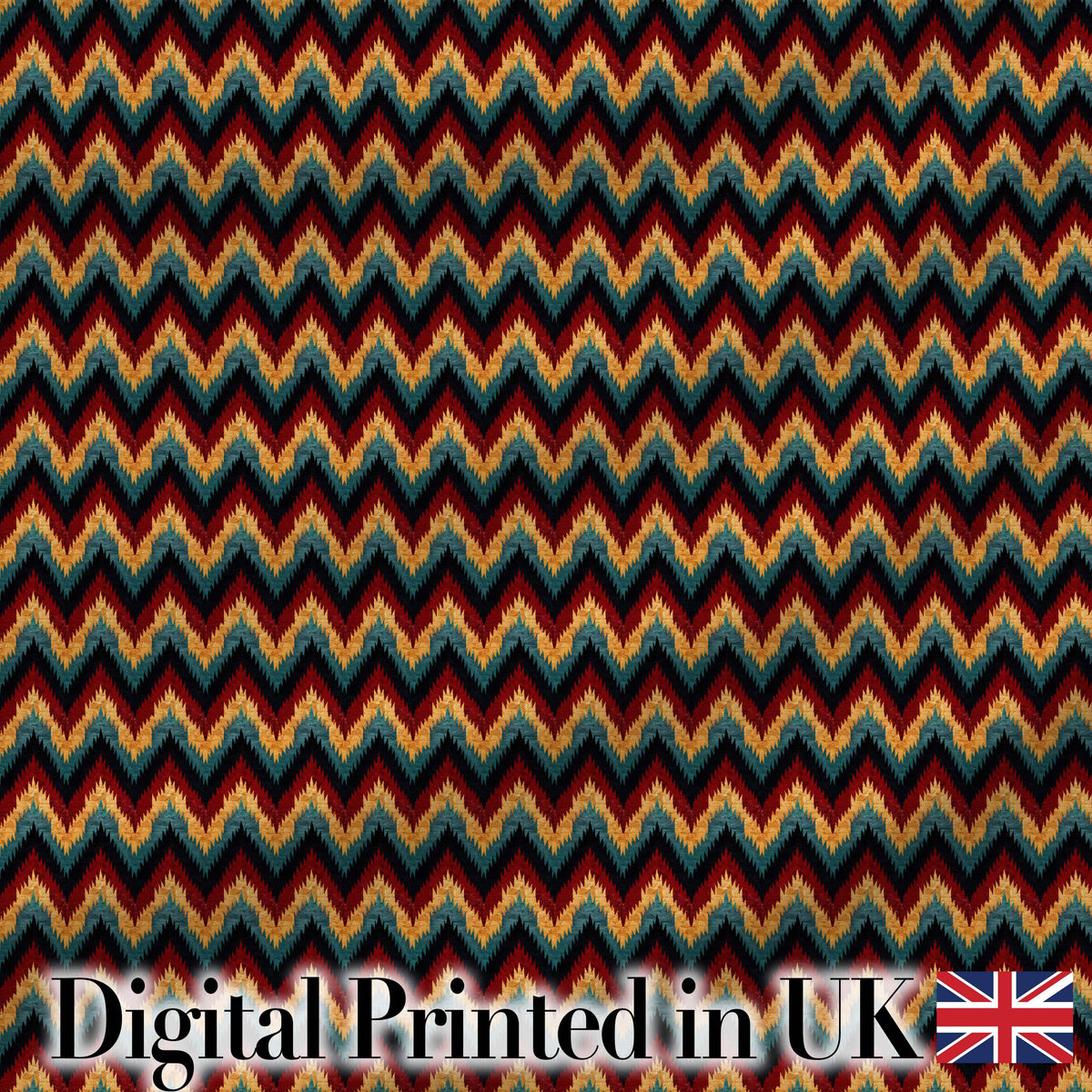 Colorful Chevron Tribal Stripe Seamless Pattern Digital Print Fabric by the Metre UK Sewing Quilting Textile