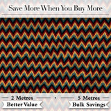 Colorful Chevron Tribal Stripe Seamless Pattern Digital Print Fabric by the Metre UK Sewing Quilting Textile