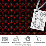Luxury Red Black Baroque Ornamental Seamless Pattern Digital Print Fabric by the Metre UK Sewing Quilting Textile
