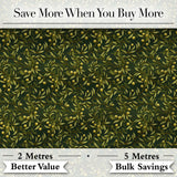 Elegant Olive Branch Leaves Botanical Seamless Pattern Digital Print Fabric by the Metre UK Sewing Quilting Textile