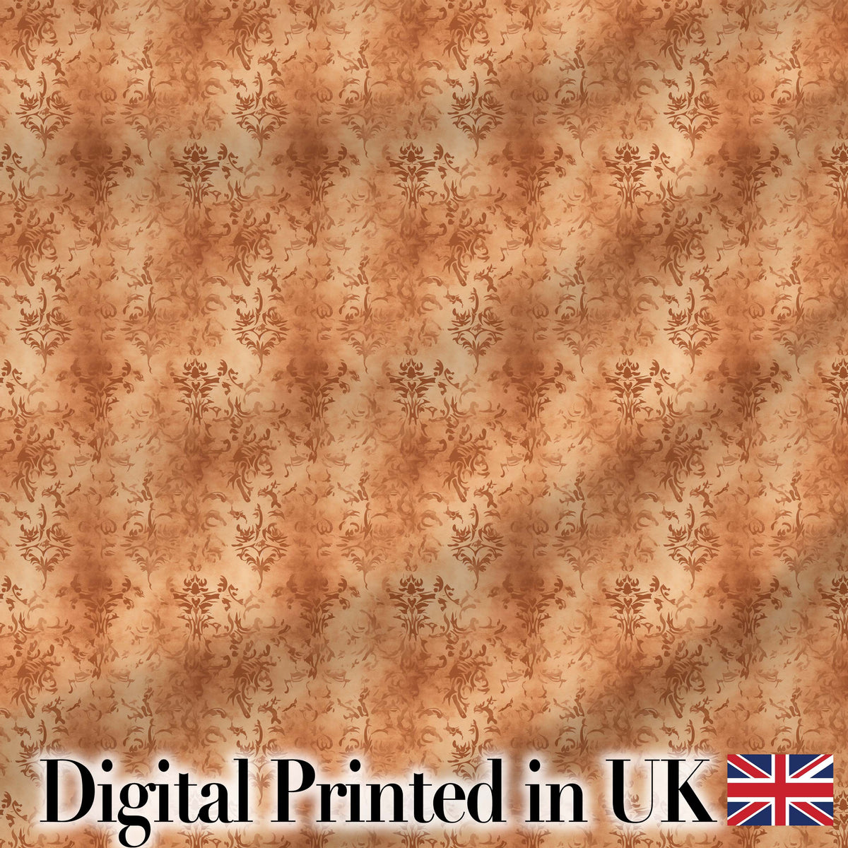 Vintage Brown Floral Damask Texture Seamless Pattern Digital Print Fabric by the Metre UK Sewing Quilting Textile