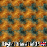 Abstract Gold and Teal Oil Paint Texture Seamless Pattern Digital Print Fabric by the Metre UK Sewing Quilting Textile