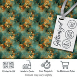 Elegant Gold Floral Scroll on Teal Background Seamless Pattern Digital Print Fabric by the Metre UK Sewing Quilting Textile