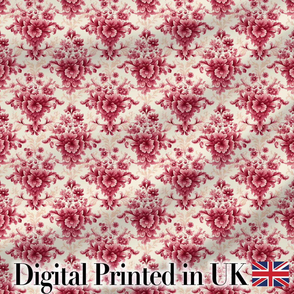Soft Pink Vintage Floral Bouquet Seamless Pattern Digital Print Fabric by the Metre UK Sewing Quilting Textile