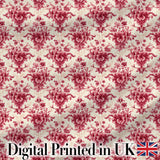 Soft Pink Vintage Floral Bouquet Seamless Pattern Digital Print Fabric by the Metre UK Sewing Quilting Textile