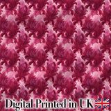Artistic Pink Floral Brush Stroke Seamless Pattern Digital Print Fabric by the Metre UK Sewing Quilting Textile