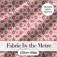 Delicate Red Floral Decorative Motif Seamless Pattern Digital Print Fabric by the Metre UK Sewing Quilting Textile