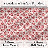 Delicate Red Floral Decorative Motif Seamless Pattern Digital Print Fabric by the Metre UK Sewing Quilting Textile