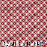 Geometric Red Tile Moroccan Style Seamless Pattern Digital Print Fabric by the Metre UK Sewing Quilting Textile