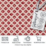 Geometric Red Tile Moroccan Style Seamless Pattern Digital Print Fabric by the Metre UK Sewing Quilting Textile