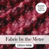 Rich Burgundy Watercolor Damask Ornamental Seamless Pattern Digital Print Fabric by the Metre UK Sewing Quilting Textile