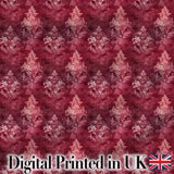 Rich Burgundy Watercolor Damask Ornamental Seamless Pattern Digital Print Fabric by the Metre UK Sewing Quilting Textile