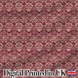 Tribal Red Geometric Aztec Style Seamless Pattern Digital Print Fabric by the Metre UK Sewing Quilting Textile