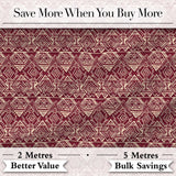 Tribal Red Geometric Aztec Style Seamless Pattern Digital Print Fabric by the Metre UK Sewing Quilting Textile