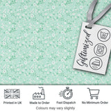 Delicate White Wildflower on Soft Green Seamless Pattern Digital Print Fabric by the Metre UK Sewing Quilting Textile