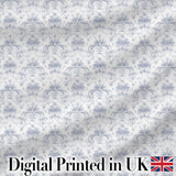 Elegant Soft Grey Damask Floral Ornamental Seamless Pattern Digital Print Fabric by the Metre UK Sewing Quilting Textile