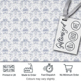 Elegant Soft Grey Damask Floral Ornamental Seamless Pattern Digital Print Fabric by the Metre UK Sewing Quilting Textile