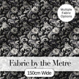 Classic Black and White Vintage Floral Scroll Seamless Pattern Digital Print Fabric by the Metre UK Sewing Quilting Textile