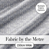 Delicate Light Grey Floral Motif Vintage Seamless Pattern Digital Print Fabric by the Metre UK Sewing Quilting Textile