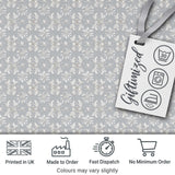 Delicate Light Grey Floral Motif Vintage Seamless Pattern Digital Print Fabric by the Metre UK Sewing Quilting Textile
