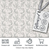 Subtle Grey Leafy Damask Classic Seamless Pattern Digital Print Fabric by the Metre UK Sewing Quilting Textile