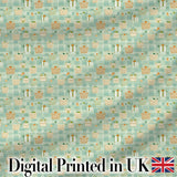 Soft Pastel Picnic Basket and Fruit Motif Seamless Pattern Digital Print Fabric by the Metre UK Sewing Quilting Textile