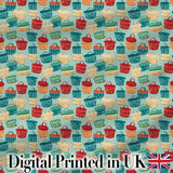 Colorful Woven Picnic Baskets  Style Seamless Pattern Digital Print Fabric by the Metre UK Sewing Quilting Textile