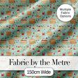 Cute Picnic Food and Basket Elements Soft Blue Seamless Pattern Digital Print Fabric by the Metre UK Sewing Quilting Textile
