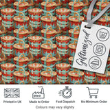 Detailed Wicker Picnic Baskets Close Up Seamless Pattern Digital Print Fabric by the Metre UK Sewing Quilting Textile