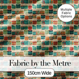 Colorful Modern Picnic Baskets Geometric Style Seamless Pattern Digital Print Fabric by the Metre UK Sewing Quilting Textile