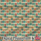 Colorful Modern Picnic Baskets Geometric Style Seamless Pattern Digital Print Fabric by the Metre UK Sewing Quilting Textile