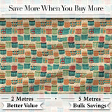 Colorful Modern Picnic Baskets Geometric Style Seamless Pattern Digital Print Fabric by the Metre UK Sewing Quilting Textile