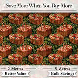 Red Gingham Picnic Basket with Strawberries Seamless Pattern Digital Print Fabric by the Metre UK Sewing Quilting Textile