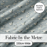 Elegant Flying Seagulls Soft Cloud Sky Seamless Pattern Digital Print Fabric by the Metre UK Sewing Quilting Textile